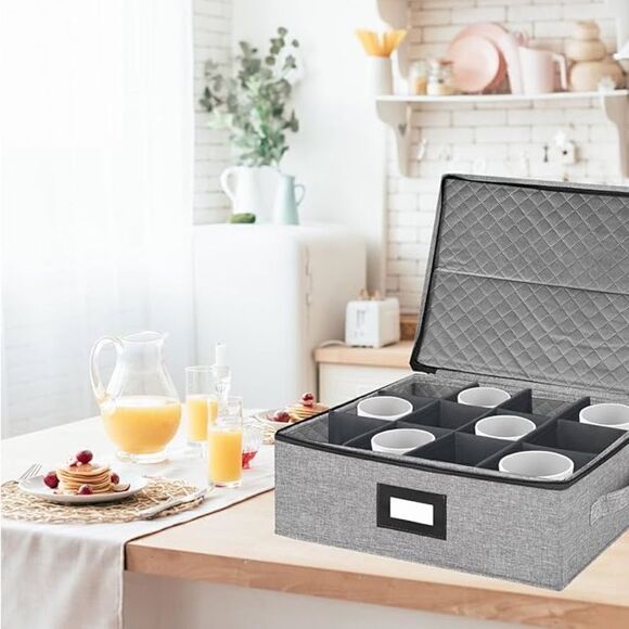 Storage Bag Heather Gray w/Double Zippers and Six Compartments (Like New) - Picture 3 of 10